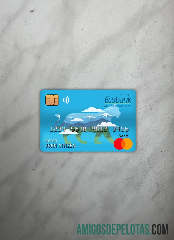Cartão de Débito Master Ecobank da República Centro-Africana Photolook Front exemplo real